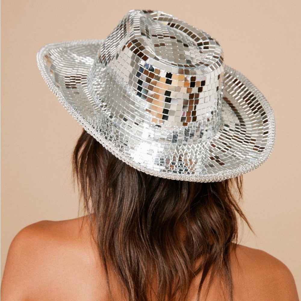 Mirror Embellished Cowboy Hat.